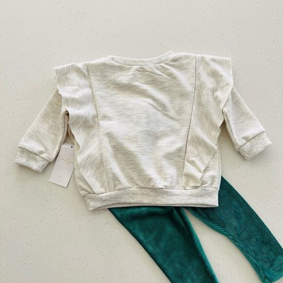 Jessic Simpson Baby Girls Outfit ‘Shine’ Sweatshirt and Pants Size 12 Months NWT - Picture 6 of 13